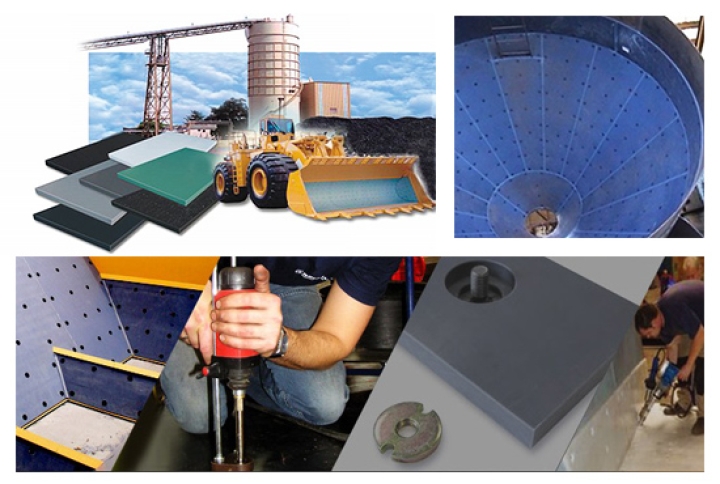 Vì sao cần dùng tấm lót UHMW-PE chống dính cho xe tải, gầu xúc và silo chứa liệu?